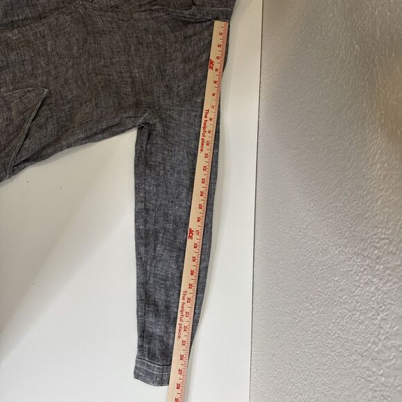CP Shades 100% Linen Chambray Teton Tunic Blouse Dress Size XS Black Gray Top - Picture 10 of 13